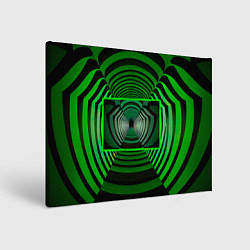 Картина прямоугольная Зелёный туннель - оптическая иллюзия