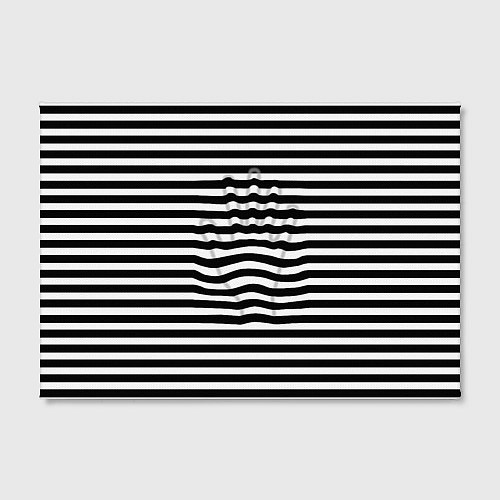 Картина прямоугольная Черно-белые полосы и контур руки / 3D-принт – фото 2