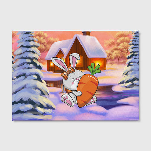 Картина прямоугольная Зайчик с большой морковью / 3D-принт – фото 2