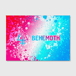 Холст прямоугольный Behemoth neon gradient style: надпись и символ, цвет: 3D-принт — фото 2