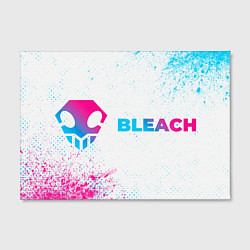 Холст прямоугольный Bleach neon gradient style: надпись и символ, цвет: 3D-принт — фото 2