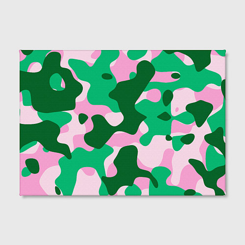 Картина прямоугольная Абстрактные зелёно-розовые пятна / 3D-принт – фото 2