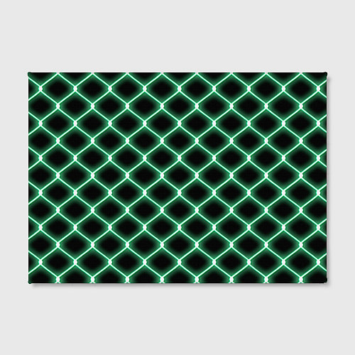 Картина прямоугольная Зелёная неоновая сетка / 3D-принт – фото 2