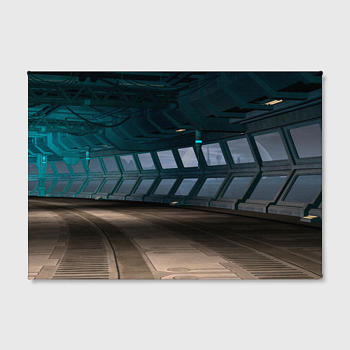 Картина прямоугольная Коридор космической станции / 3D-принт – фото 2