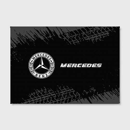 Картина прямоугольная Mercedes speed на темном фоне со следами шин: надп / 3D-принт – фото 2