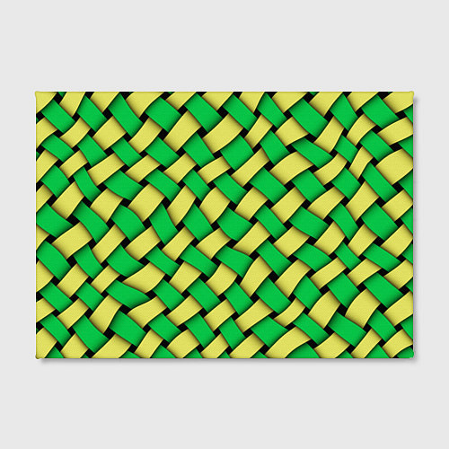 Картина прямоугольная Жёлто-зелёная плетёнка - оптическая иллюзия / 3D-принт – фото 2