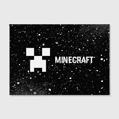 Картина прямоугольная Minecraft glitch на темном фоне: надпись и символ / 3D-принт – фото 2