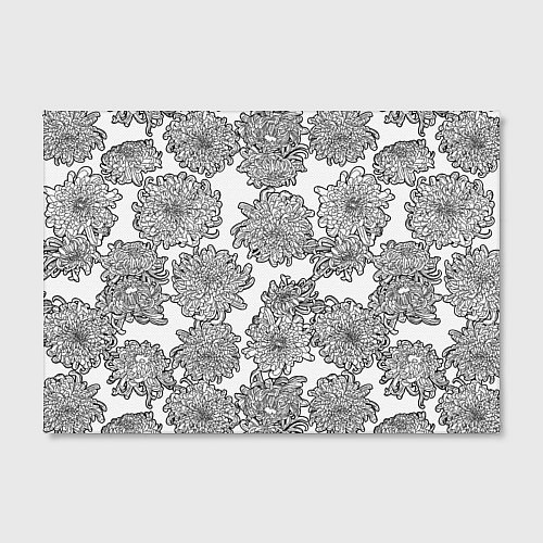 Картина прямоугольная Цветы хризантемы: линейный рисунок / 3D-принт – фото 2