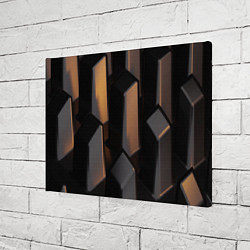 Холст прямоугольный Абстрактные тёмные геометрические блоки, цвет: 3D-принт — фото 2