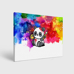 Холст прямоугольный Милый пандёныш - великий художник, цвет: 3D-принт