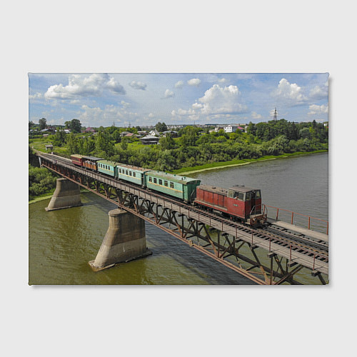 Картина прямоугольная Узкоколейный поезд едет по мосту - Кирово-Чепецк / 3D-принт – фото 2