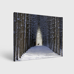 Картина прямоугольная Олень в зимнем лесу