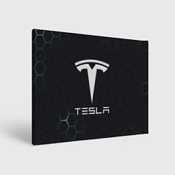 Картина прямоугольная Tesla логотип - матовое стекло