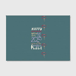 Холст прямоугольный Леттеринг с новым 2023 годом кролика, цвет: 3D-принт — фото 2