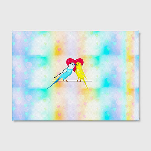 Картина прямоугольная Влюбленные волнистые попугайчики / 3D-принт – фото 2