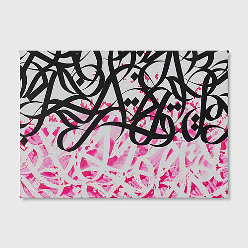 Картина прямоугольная Черно-розовая каллиграфия / 3D-принт – фото 2