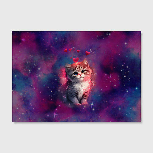 Картина прямоугольная Космически котенок / 3D-принт – фото 2
