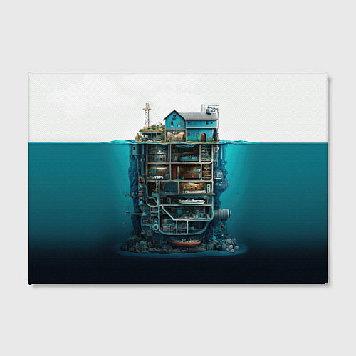 Картина прямоугольная Подводный дом / 3D-принт – фото 2