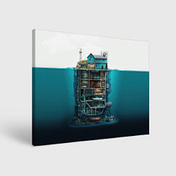 Холст прямоугольный Подводный дом, цвет: 3D-принт