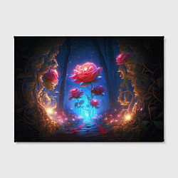 Холст прямоугольный Алая роза в ночном лесу, цвет: 3D-принт — фото 2
