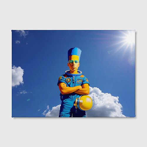 Картина прямоугольная Барт Симпсон - космический мальчик - нейросеть / 3D-принт – фото 2