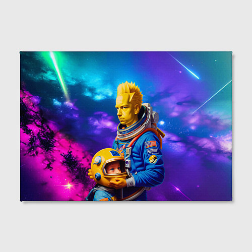 Картина прямоугольная Bart Simpson and Maggie in space - neural network / 3D-принт – фото 2