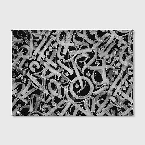 Картина прямоугольная Черно-белая каллиграфия / 3D-принт – фото 2