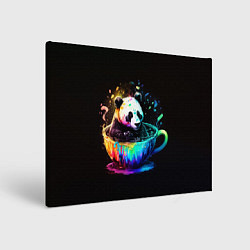 Холст прямоугольный Панда в кружке, цвет: 3D-принт