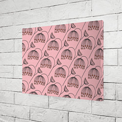 Холст прямоугольный Цветы в стиле бохо на пудрово-розовом фоне, цвет: 3D-принт — фото 2
