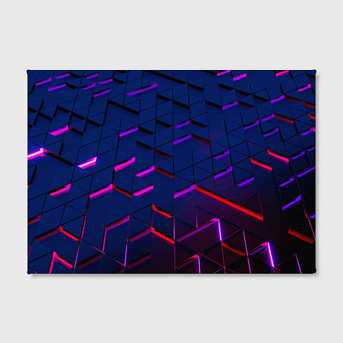 Картина прямоугольная Неоновые треугольники с подсветкой / 3D-принт – фото 2