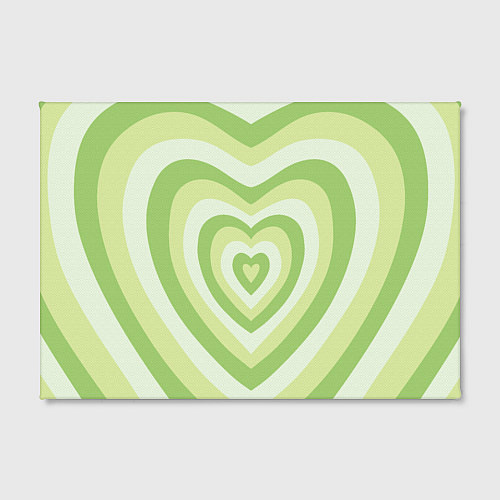 Картина прямоугольная Зеленые сердца - индикид паттерн / 3D-принт – фото 2