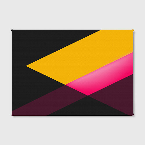 Картина прямоугольная Желто-розовый дизайн на черном фоне / 3D-принт – фото 2