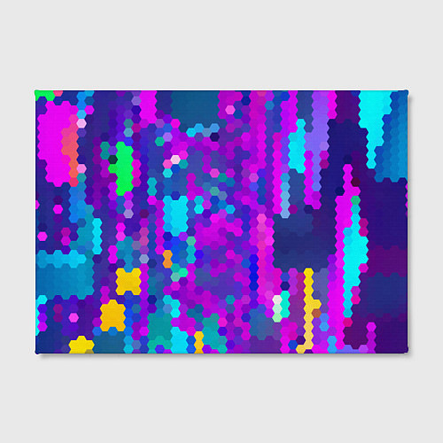 Картина прямоугольная Шестиугольники неонового цвета / 3D-принт – фото 2