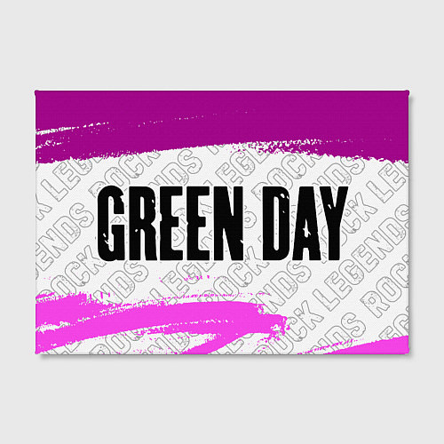 Картина прямоугольная Green Day rock legends: надпись и символ / 3D-принт – фото 2