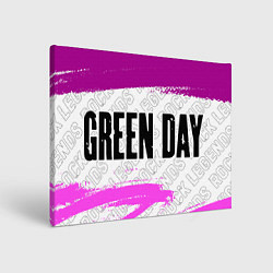 Холст прямоугольный Green Day rock legends: надпись и символ, цвет: 3D-принт