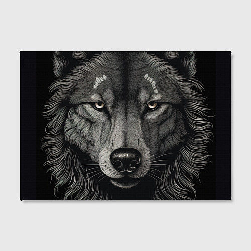 Картина прямоугольная Волк в стиле тату / 3D-принт – фото 2