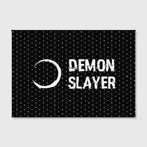 Картина прямоугольная Demon Slayer glitch на темном фоне: надпись и симв / 3D-принт – фото 2