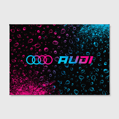 Картина прямоугольная Audi - neon gradient: надпись и символ / 3D-принт – фото 2