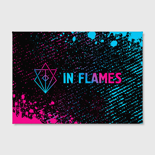 Картина прямоугольная In Flames - neon gradient: надпись и символ / 3D-принт – фото 2