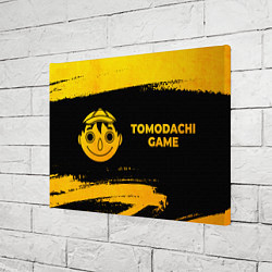 Холст прямоугольный Tomodachi Game - gold gradient: надпись и символ, цвет: 3D-принт — фото 2