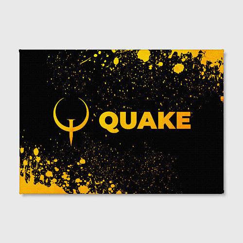 Картина прямоугольная Quake - gold gradient: надпись и символ / 3D-принт – фото 2