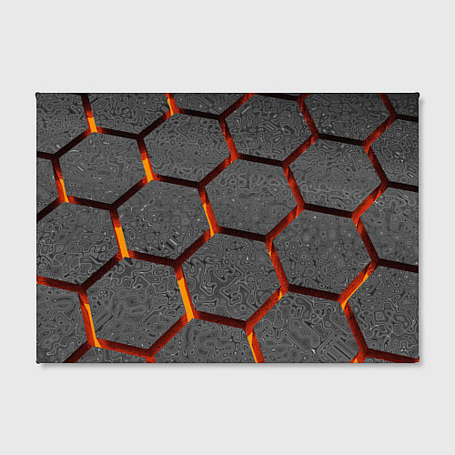 Картина прямоугольная Металлические плиты и лава / 3D-принт – фото 2
