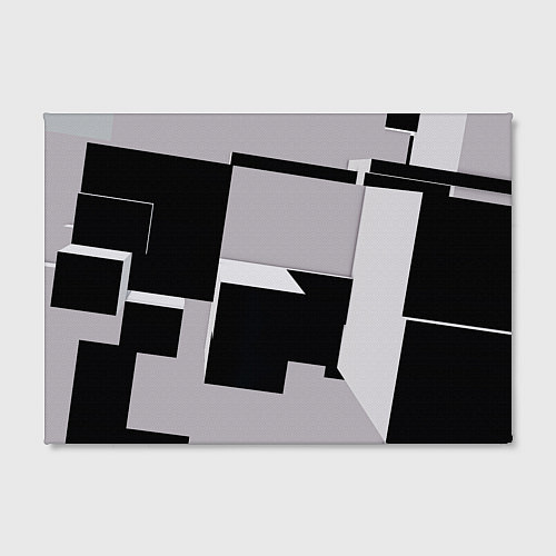 Картина прямоугольная Белые и чёрные кубы в геометрии / 3D-принт – фото 2