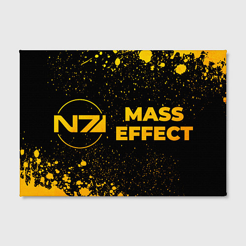 Картина прямоугольная Mass Effect - gold gradient: надпись и символ / 3D-принт – фото 2