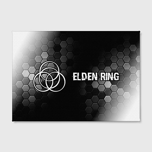 Картина прямоугольная Elden Ring glitch на темном фоне: надпись и символ / 3D-принт – фото 2