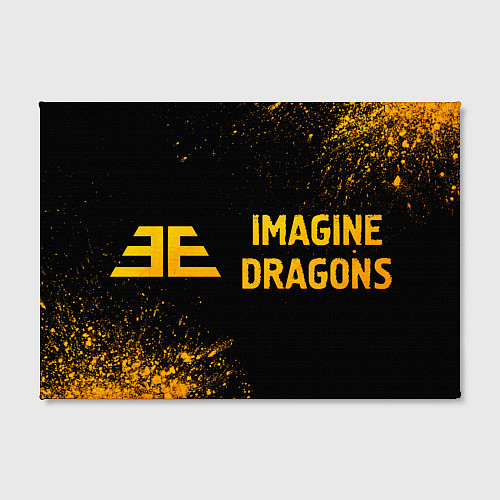 Картина прямоугольная Imagine Dragons - gold gradient: надпись и символ / 3D-принт – фото 2