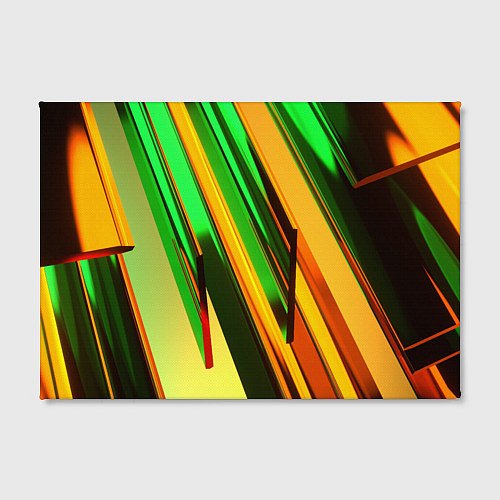 Картина прямоугольная Зелёные и оранжевые пластины / 3D-принт – фото 2