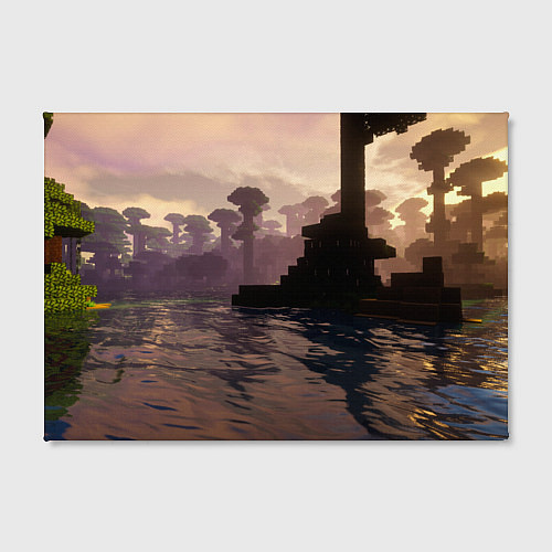 Картина прямоугольная Minecraft - река в лесу / 3D-принт – фото 2