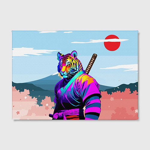 Картина прямоугольная Тигр-самурай - Япония / 3D-принт – фото 2