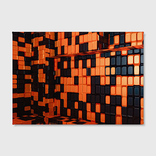 Картина прямоугольная Чёрные и оранжевые кубики / 3D-принт – фото 2